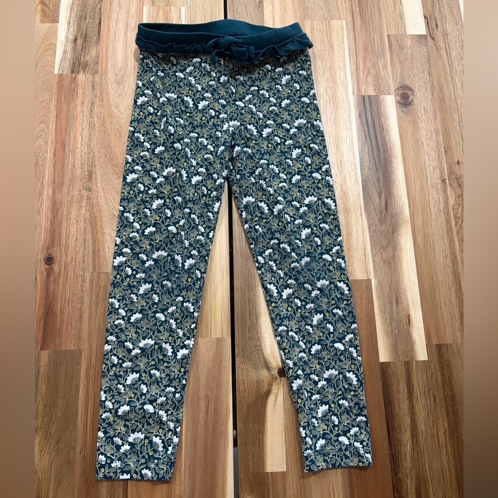 Sergent Major Floral Bird Print Kids Leggings | Green | France Size 4/5